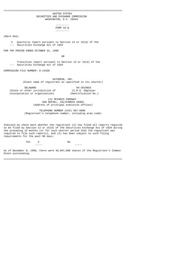 Thumbnail Autodesk Quarterly Report 1999-q3