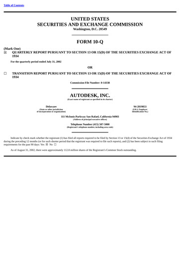 Thumbnail Autodesk Quarterly Report 2003-q2