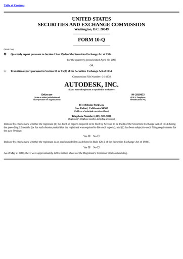 Thumbnail Autodesk Quarterly Report 2006-q1