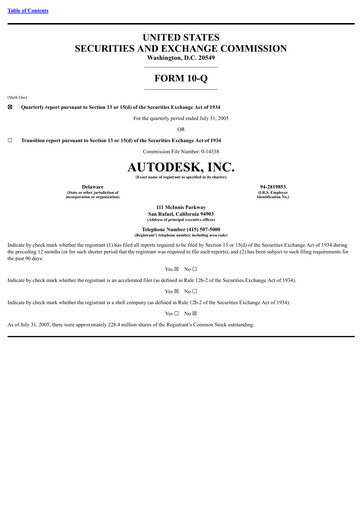 Thumbnail Autodesk Quarterly Report 2006-q2