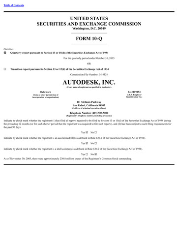 Thumbnail Autodesk Quarterly Report 2006-q3