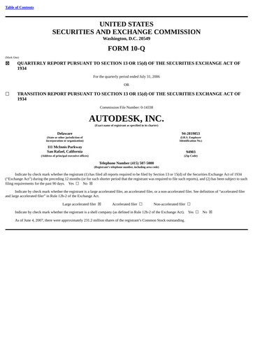 Thumbnail Autodesk Quarterly Report 2007-q2