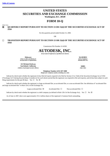 Thumbnail Autodesk Quarterly Report 2007-q3