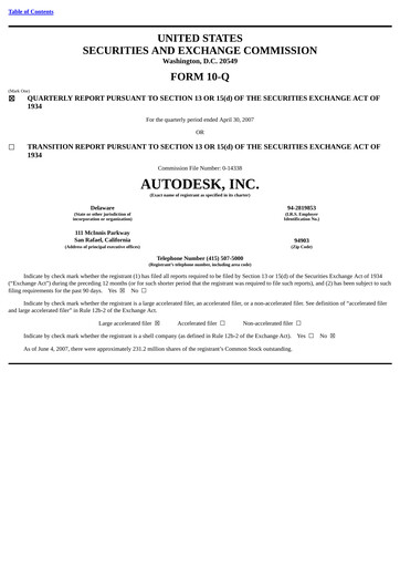 Thumbnail Autodesk Quarterly Report 2008-q1