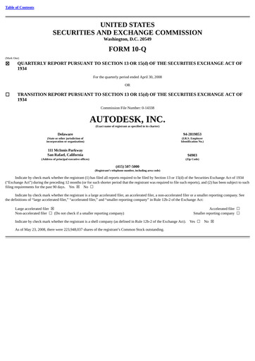 Thumbnail Autodesk Quarterly Report 2009-q1