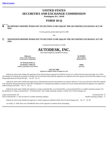 Thumbnail Autodesk Quarterly Report 2010-q1