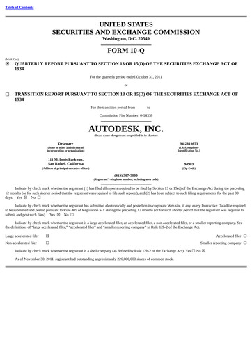 Thumbnail Autodesk Quarterly Report 2012-q3