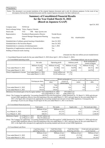 Thumbnail TOTO Financial Statement fy2022