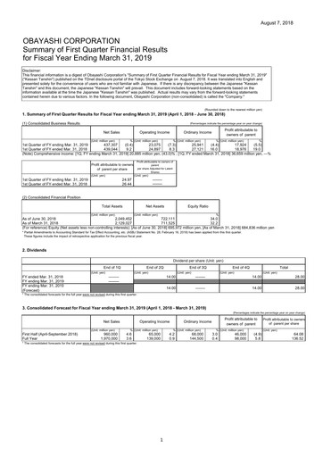 Thumbnail Obayashi Quarterly Report 2018-q1