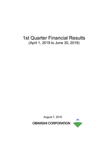Thumbnail Obayashi Quarterly Report 2019-q1