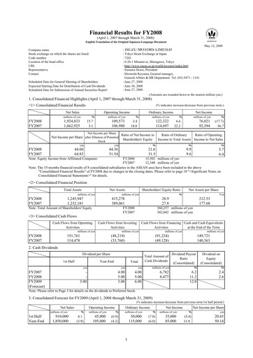 Thumbnail Isuzu Financial Statement fy2008
