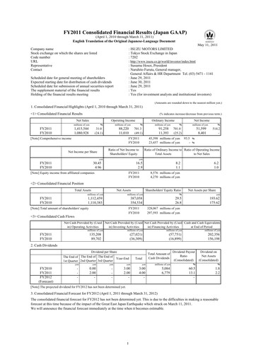 Thumbnail Isuzu Financial Statement fy2011