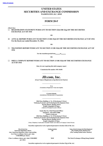 Miniature JD.com Rapport annuel 2022