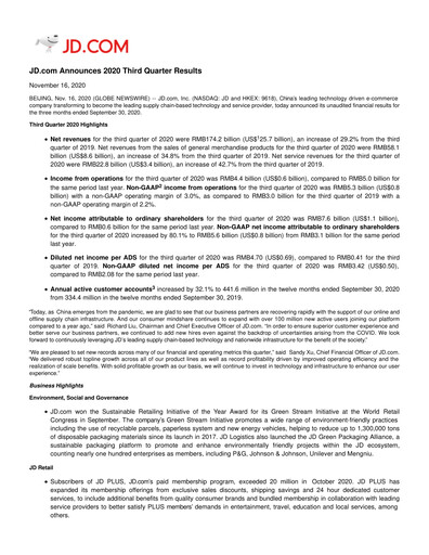 Thumbnail Jingdong Mall Financial Statement 2020-q3