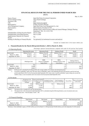 Vorschaubild Japan Real Estate Investment Finanzbericht 2023-h2