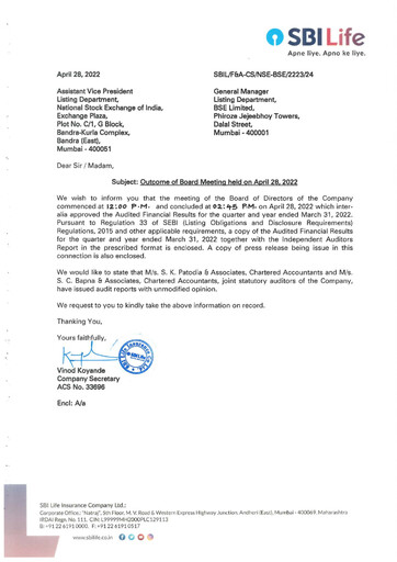 Thumbnail SBI Life Insurance Quarterly Report 2021-q4
