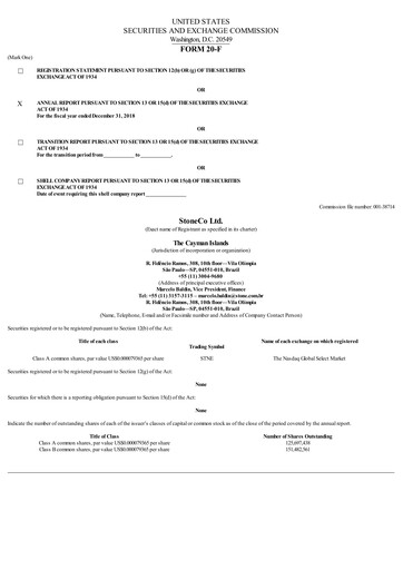Thumbnail StoneCo Annual Report 2018