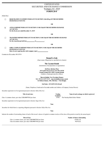 Thumbnail StoneCo Annual Report 2019