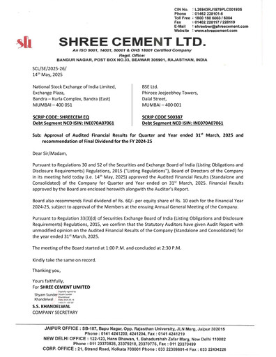Thumbnail Shree Cement
 Financial Statement 2024-2025