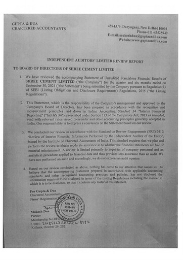 Thumbnail Shree Cement
 Quarterly Report 2021-q2