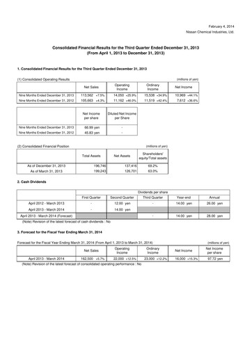 Thumbnail Nissan Chemical Quarterly Report 2013-q3