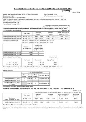 Thumbnail Nissan Chemical Quarterly Report 2015-q1
