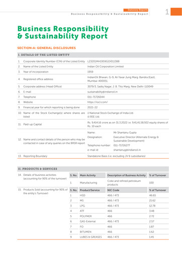 Vorschaubild Indian Oil ESG-Bericht 2021-2022