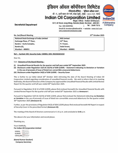 Vorschaubild Indian Oil Quartalsbericht 2025-q2