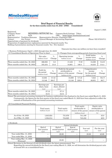 Thumbnail MinebeaMitsumi
 Quarterly Report 2026-q1