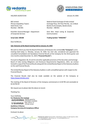 Thumbnail Hindustan Zinc
 Quarterly Report 2025-q3
