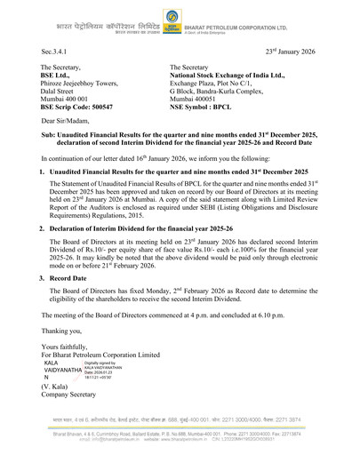 Thumbnail Bharat Petroleum
 Quarterly Report 2025-q4