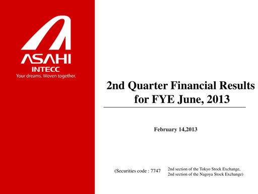 Thumbnail Asahi Intecc Quarterly Report 2013-q2