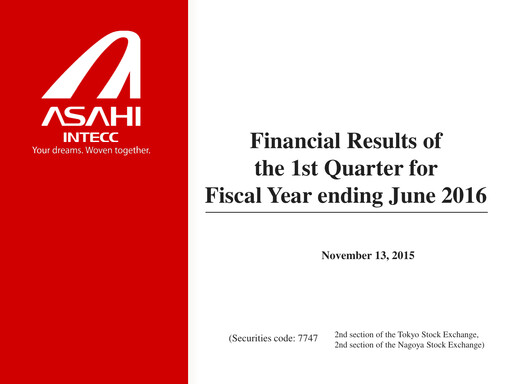 Thumbnail Asahi Intecc Quarterly Report 2016-q1
