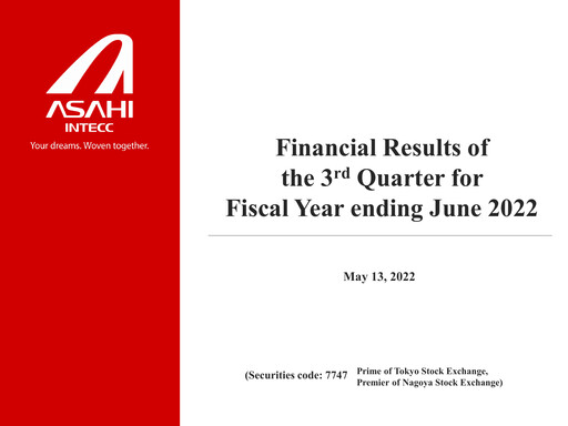 Thumbnail Asahi Intecc Quarterly Report 2022-q3
