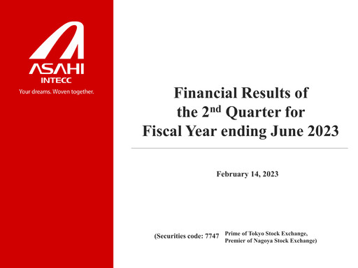 Thumbnail Asahi Intecc Quarterly Report 2023-q2