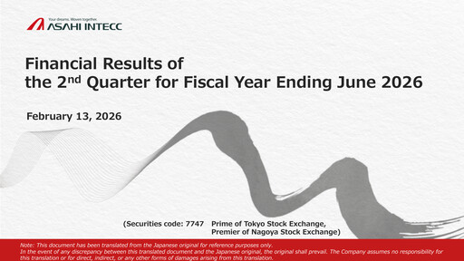 Thumbnail Asahi Intecc Quarterly Report 2026-q2
