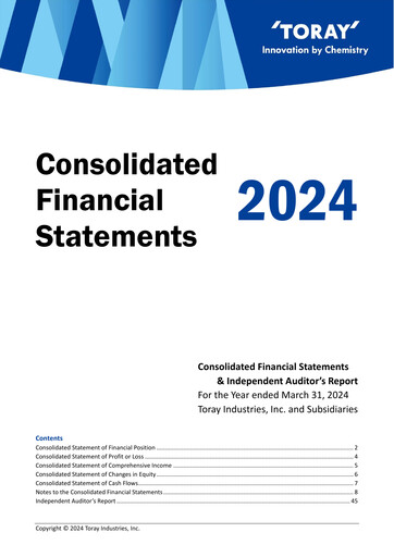 Thumbnail Toray Industries
 Financial Statement fy2024