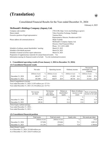 Thumbnail McDonald's Japan Financial Statement 2024