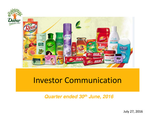 Thumbnail Dabur Quarterly Report 2016-q1