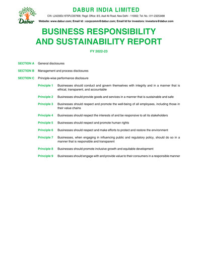 Thumbnail Dabur Sustainability Report 2022-2023