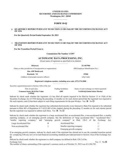 Thumbnail Automatic Data Processing Quarterly Report 2024-q1