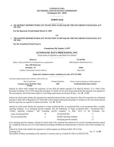 Thumbnail Automatic Data Processing Quarterly Report 2025-q3
