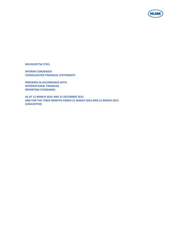Thumbnail Novolipetsk Steel
 Financial Statement 2016-q1