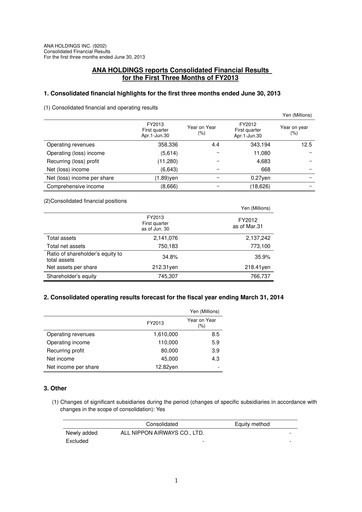 Thumbnail ANA Holdings
 Quarterly Report 2013-q1