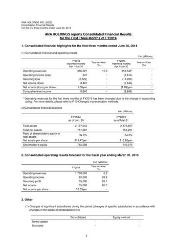 Thumbnail ANA Holdings
 Quarterly Report 2014-q1