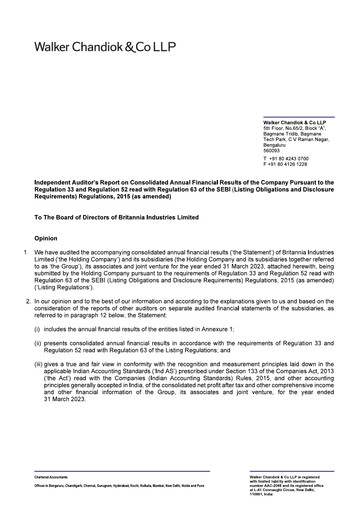 Thumbnail Britannia Industries
 Financial Statement 2022-2023