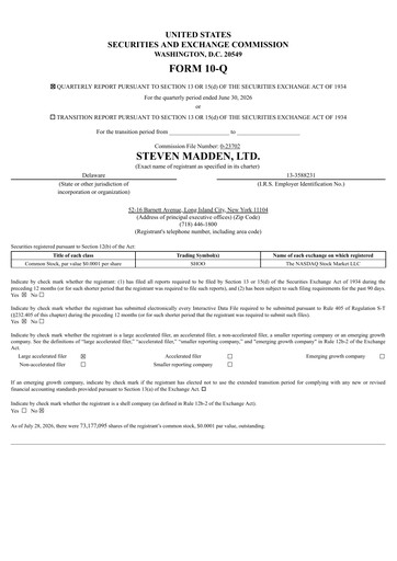 Vorschaubild Steve Madden
 Quartalsbericht 2026-q2