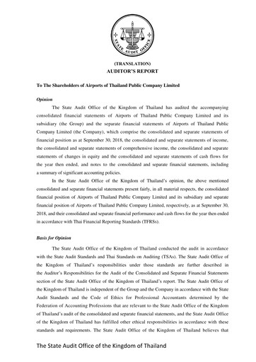 Thumbnail Airports of Thailand Financial Statement fy2018