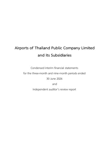 Thumbnail Airports of Thailand Quarterly Report 2026-q3
