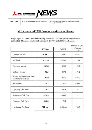 Vorschaubild Mitsubishi Heavy Industries Finanzbericht 2008
